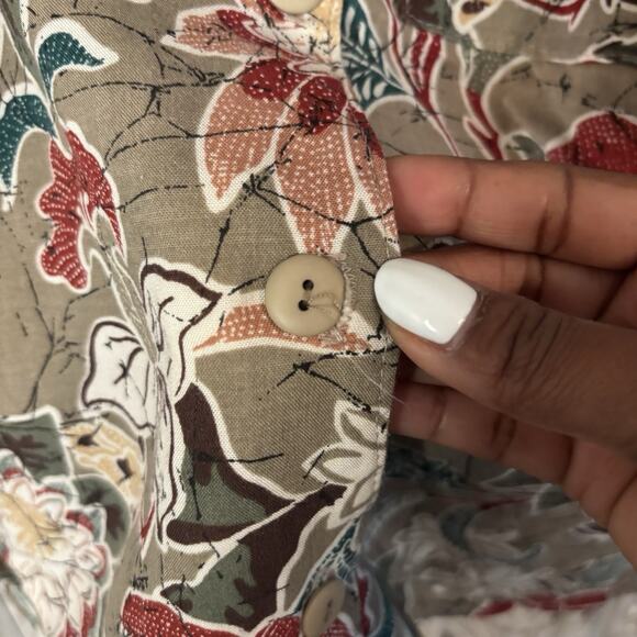 Vintage Ms. Paquette USA Two-Piece Top Flare Skirt Button Up Set Boho Floral-M - Picture 4 of 16